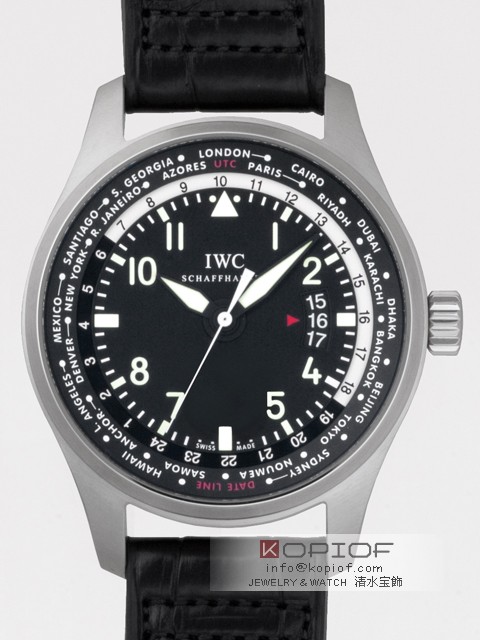 IWC パイロットウォッチ スーパーコピーIW326201 ワールドタイマー SS/皮 ブラック