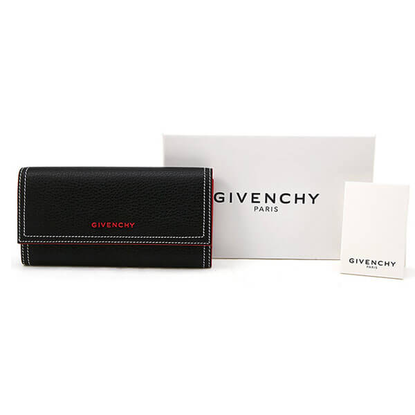 ジバンシー 財布コピー GIVENCHY 2018 Pandoraパンドラ(パンドラ) ステッチポイント 二つ折り長財布_BLACK