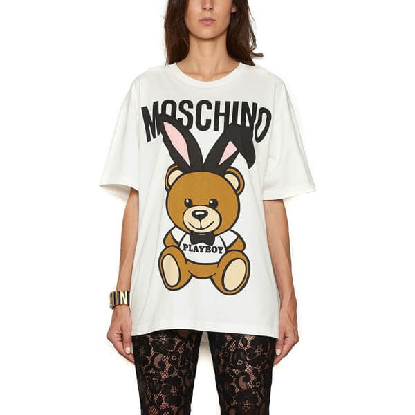 モスキーノ コピーMOSCHINO 2018 新作Cute teddy bear プリント Tシャツ