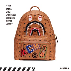 【MCM x Bape】エムシー エムリュック 偽物 限定品☆Shark Stark バックパック