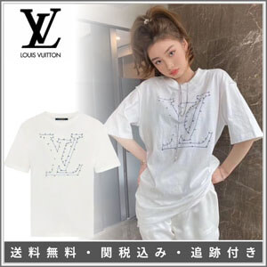 【数量限定】LV♦ ルイヴィトン Tシャツ 偽物 ステッチプリント＆刺繍Tシャツ 1A7X56