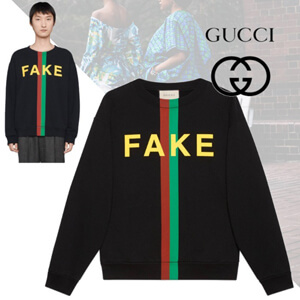 グッチ スウェットシャツ コピー 21AW◇グッチ &quot;FAKE/NOT&quot; プリント 635847 XJCXY 1082