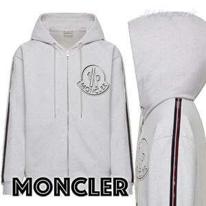 Moncler★2021SS★ロゴ刺繍入パーカー偽物★関税送料込