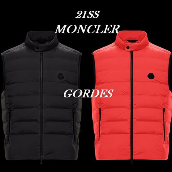 21SS【MONCLER】モンクレール 新作 ベスト シリコンロゴ入りライトダウンベストGORDES 偽物