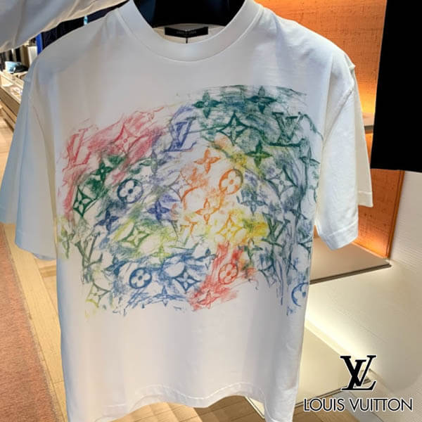 【新作】LV Tシャツ フロントプリンテッド パステル モノグラム 偽物 1A8GUQ