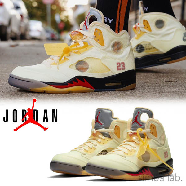 ナイキ × Off-White / Air Jordan5 Sail エアジョーダン5 セイル