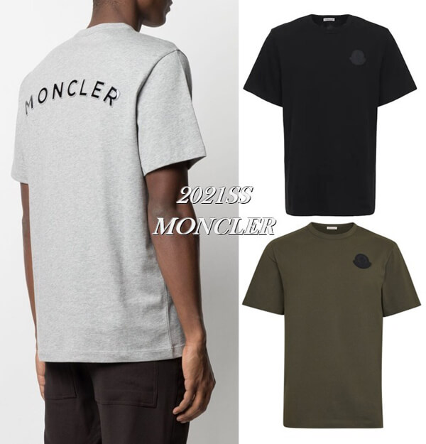 21SSMONCLER コピー バックレタリングロゴ&amp;ロゴワッペンTシャツ