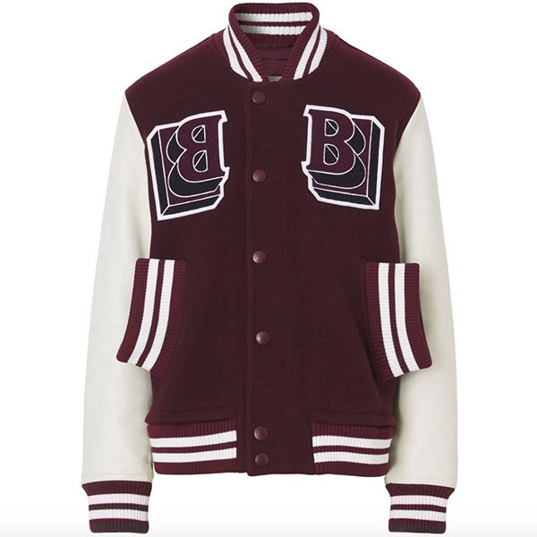 関税込み【バーバリー コピー】VARSITY ウールレザー ボンバージャケット 8045532B1014D