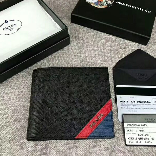 プラダ 財布コピーPRADA SAFFIANO 折りたたみ財布 2M0513 2EG0 F0VE2 NAVY サフィアーノカーフ