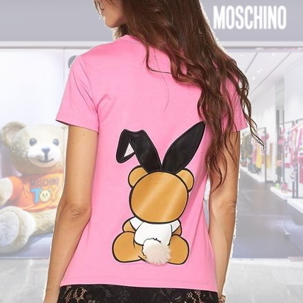 モスキーノ コピーMOSCHINO 2018 Teddy Bear PLAYBOY リアル シッポ付 Moschino Tシャツ・カットソー