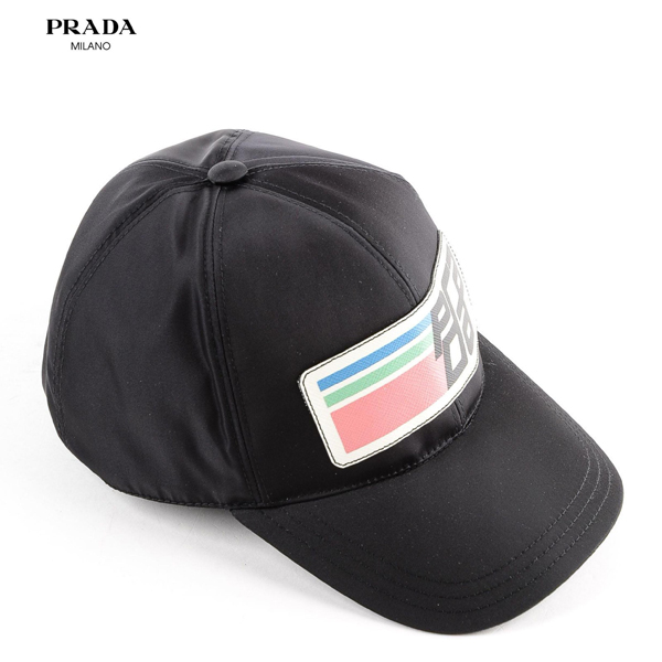 プラダ キャップスーパーコピーPRADA ロゴ キャップ SAFFIANO LOGO NYLON BASEBALL CAP_BLACK_68I-GFG017